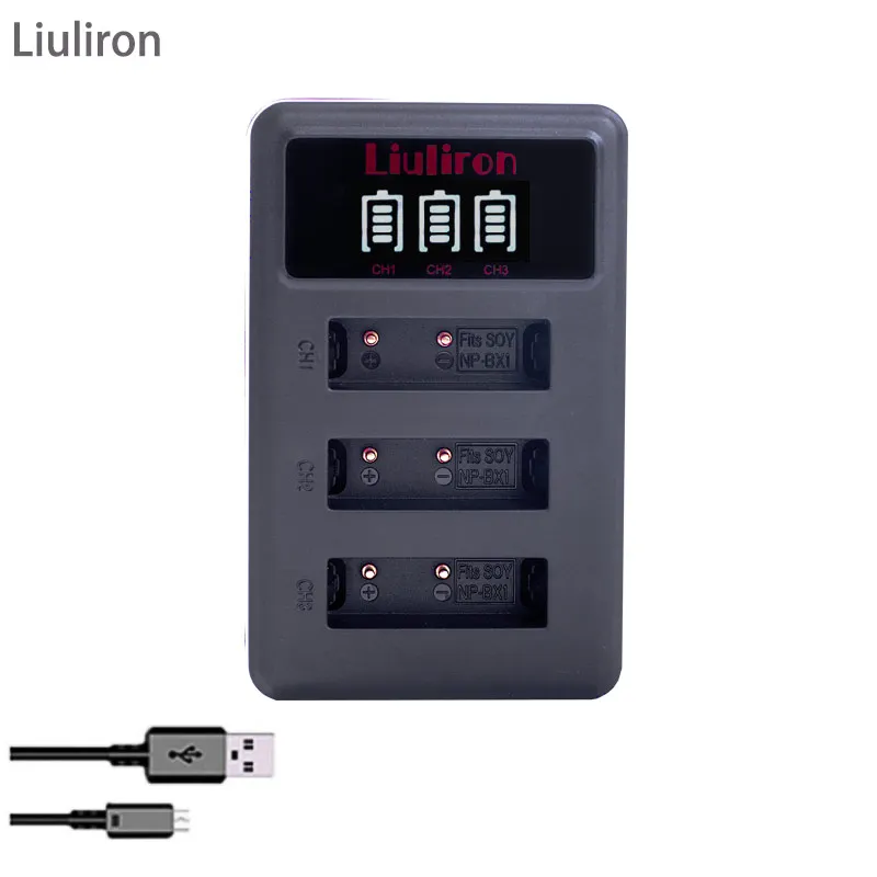 3x bateria NP BX1 батареи npbx1 + 3 лота USB зарядное устройство для Sony HDR AS100v AS30 AS15 HX400 WX350 RX1 RX100