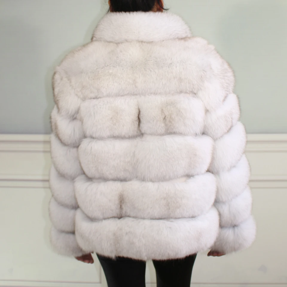 Пальто из натуральной кожи с лисьим мехом куртка большим меховым воротником