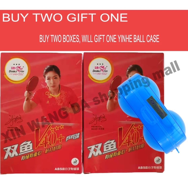 Original double fish 3 stars V40+ table tennis ball ABS polymer material for ping pong racket game wholesale total 6 balls