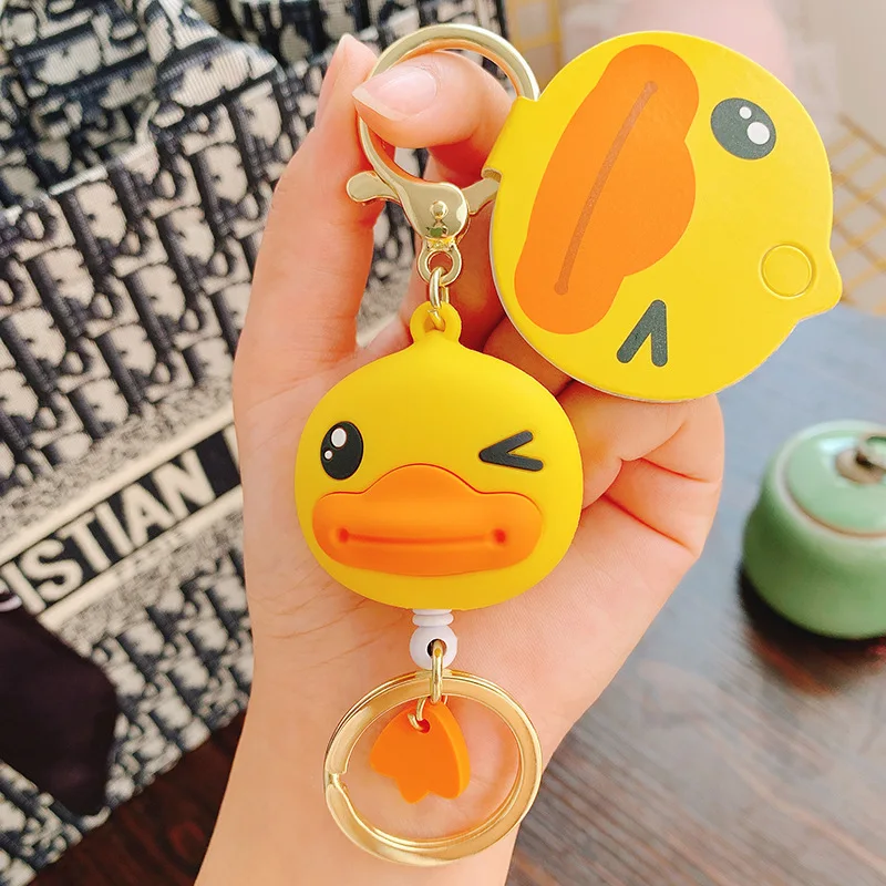 

Kawaii Cartoon Duck Expansion Joint Car Key Chain Lovers Hang Bag Birthday Present Christmas Gift Jewelry Key Chains