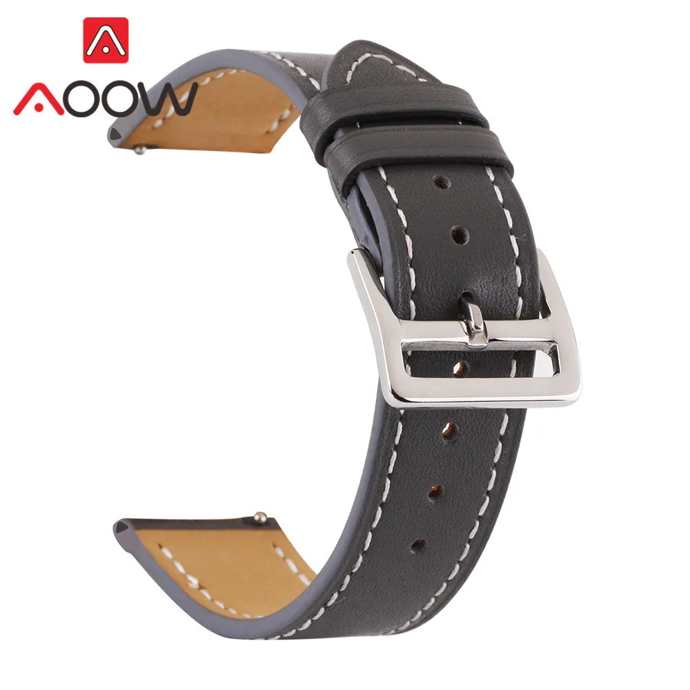 18 мм 20 мм 22 мм 24 мм ремешок из натуральной кожи для samsung Galaxy Watch Active2 42 мм 46 мм huawei GT 2 Amazfit браслет ремешок