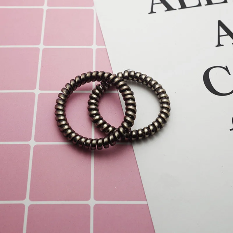 1 шт. серебристая тонкая резинка для волос в виде телефонной линии цветная