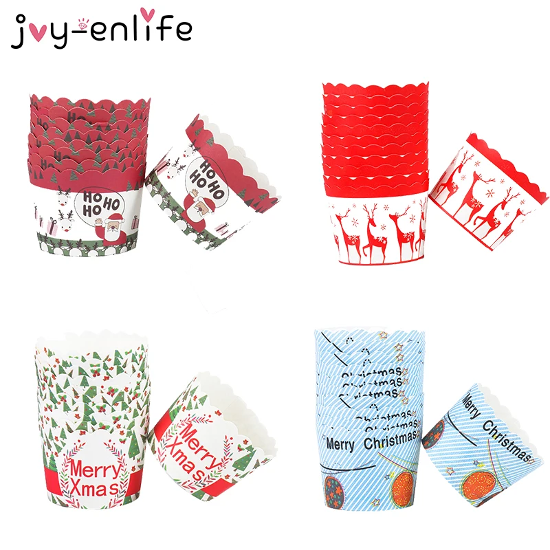 

Merry Christmas Paper Cupcake Wrapper New Year Cake Decor Navidad Christmas Decorations for Home Cupcake Supplies Natal
