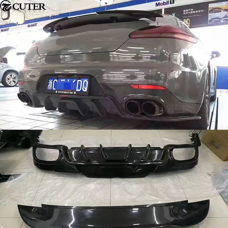 

970.2 Carbon Fiber Rear Trunk Spoiler Lip Wing Rear Diffuser Lip for Porsche Panamera 970 Car Body Kit 14-16