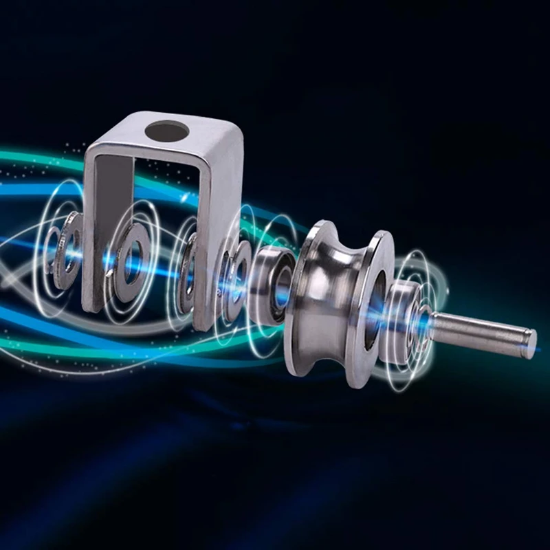 

2 Pcs Pulley Block U 304 Stainless Steel Pulley Roller Duplex Bearing Silent Detachable Heavy Duty Grooved Wheel Loading