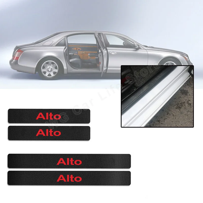 

4 шт., наклейки на автомобильные пороги и подкладки для Suzuki ALTO