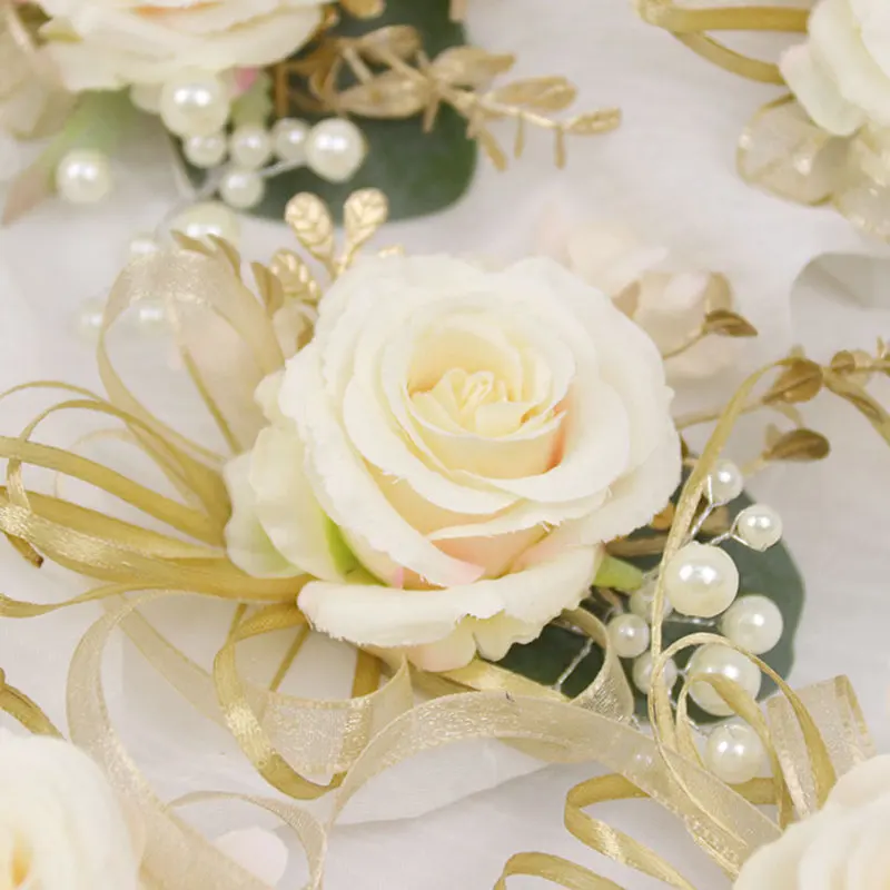 

Wedding Decoration White Artificial Rose Flower Bride's Chest Hanging rose