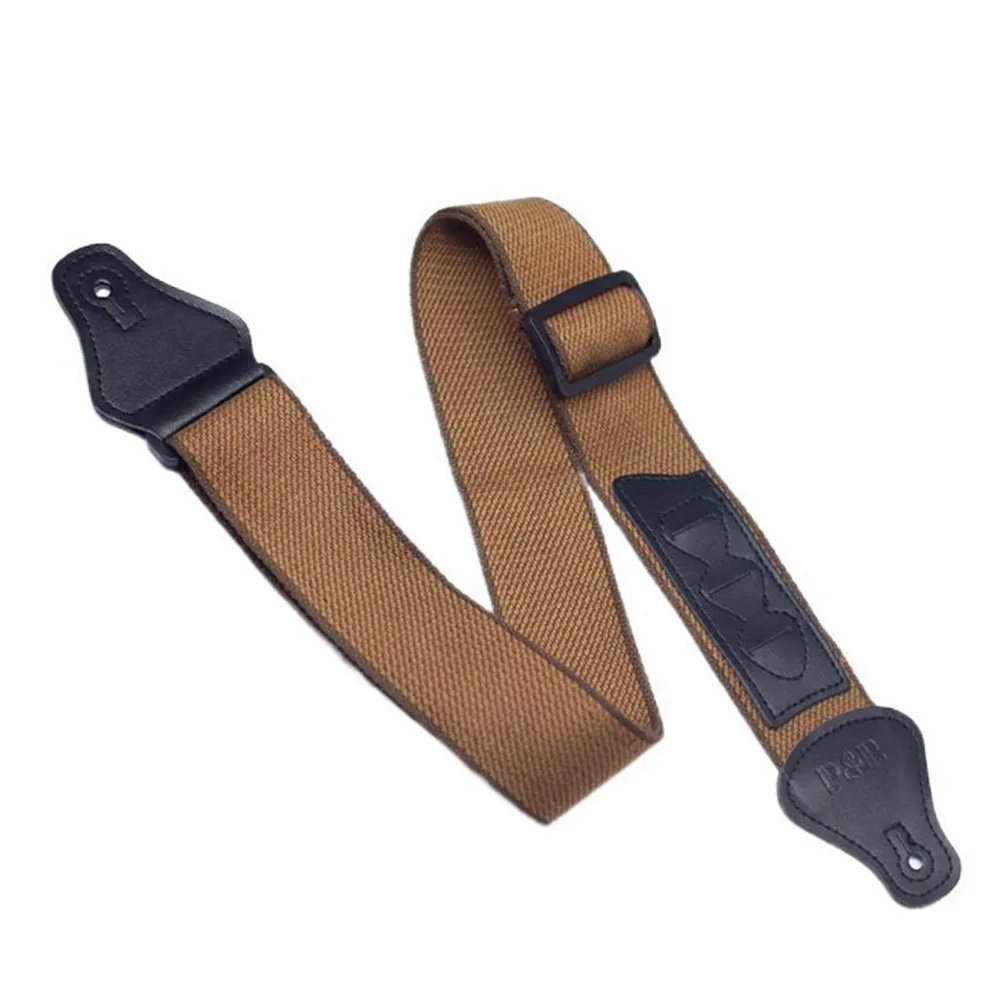 

Djustable Guitar Strap Pure Cotton Belt Leather Ends Pick Holder For Bass Acoustic Classical Electric Guitar Instrument Parts