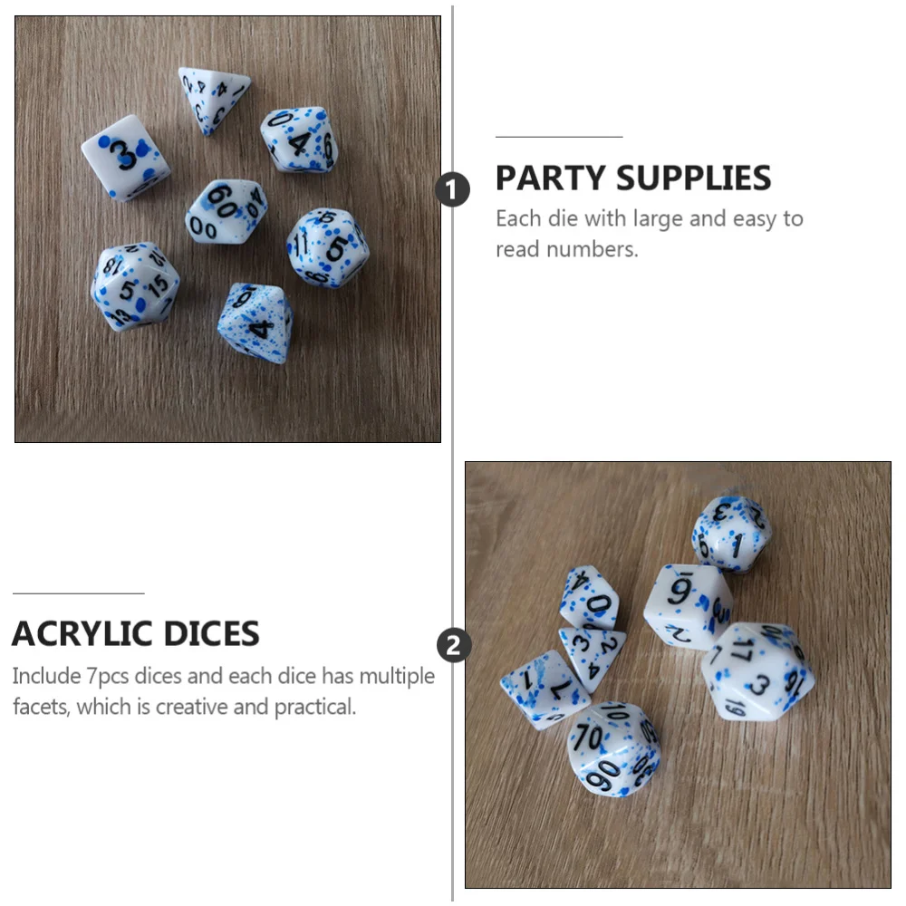 

7Pcs Blood Dices Blood Splatter Dices Role Playing Game Dices Party Supplies