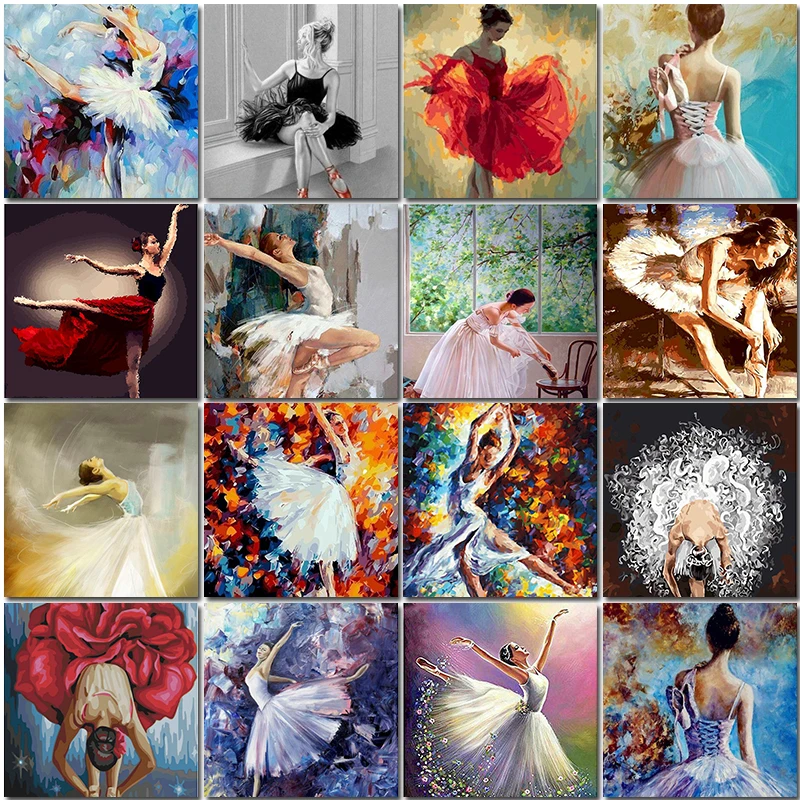 

Ballet Dancer Oil Painting By Number Set On Canvas Frame Set Acrylic Paint For Adults Picture Drawing Coloring By Numbers Decor