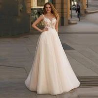 princess wedding dress vestido de novia 2021 soft tulle lace appliques a line bridal gown boho wedding gowns plus size