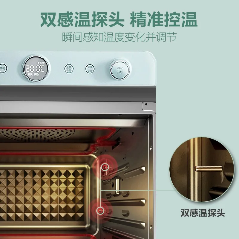 Electronic Household Multi-function Electric Oven 35L Smart Appliances Air Fryer Enamel Liner Master's Menu Bread Baking Ovens | Бытовая
