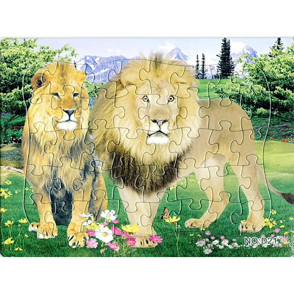

Painting Puzzle Paper Jigsaw 1000 Pieces 40 Slice Wild Animal World Paper Cartoon Puzzle Toys Kids Educational Toys Room Decor