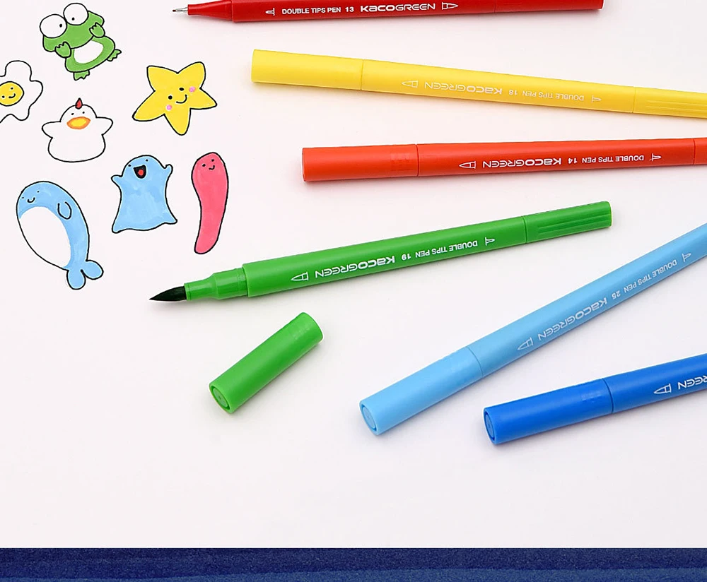 Xiaomi KACO ARTIST 36 цветов двойные кончики акварельные ручки живопись граффити арт Маркеры Набор для рисования нетоксичный безопасный детский подарок