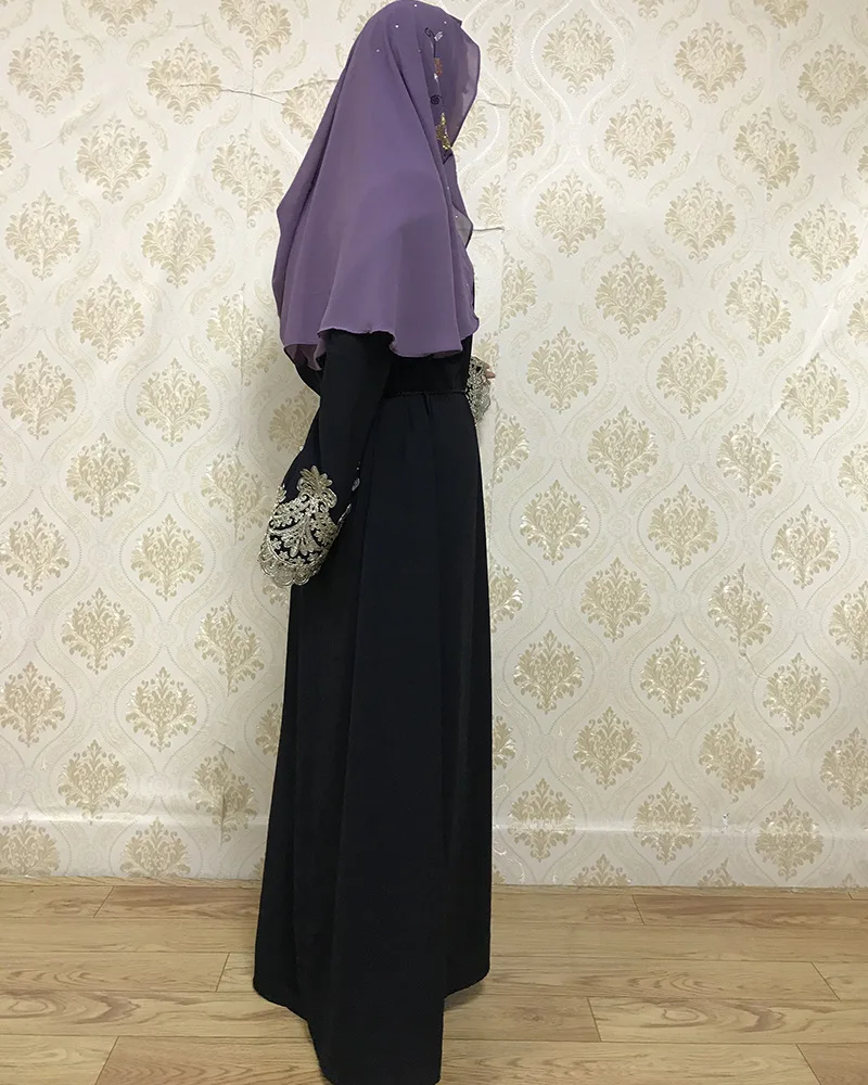 Арабское мусульманское платье-абайя женское кимоно с вышивкой Марокканское