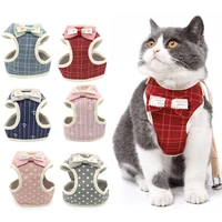 cute dog cat harness and leash set nylon mesh pet puppy harness lead cat collar clothes vest for small cats kitten pet supplies