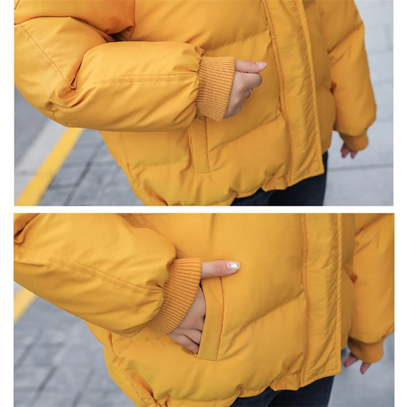 

New Autumn Winter Short Down Jacket Women Hooded thick Warm Parka Casual Ladies coats Loose Bread service Cotton-padded Jacket