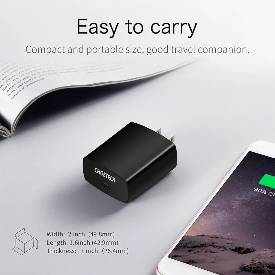 CHOETECH быстрое зарядное устройство usb type-C зарядное устройство PD 18 Вт Зарядное устройство для мобильного телефона для iPhone X XS 11 Pro Max зарядное устройство Xiaomi Phone PD зарядное устройство