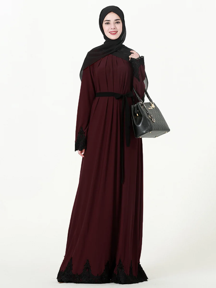 Модное женское платье для Рамадана, Молитвенное платье Eid Mubarak Djellaba, женские платья Дубай, Турция, ислам, Caftans с поясом