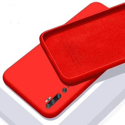red Для xiaomi mi Note 10 Pro чехол мягкий жидкий силиконовый тонкий кожаный чехол защитный чехол на заднюю панель для xiaomi mi CC9 Pro note10 - Цвет: red