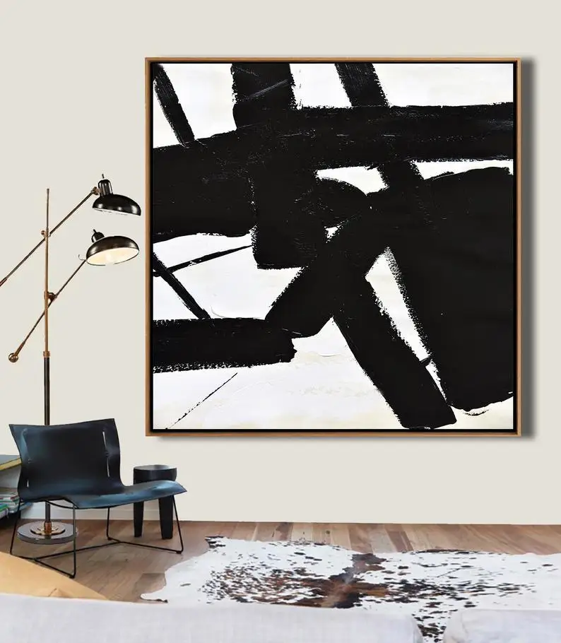 

Abstract Painting On Canvas Large Canvas Art Minimalist Painting Modern Art Black Art White Art Minimal Art Home Decor