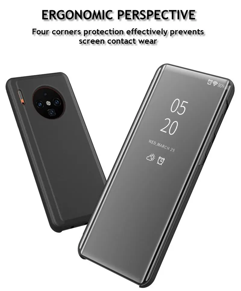 Зеркальный флип-чехол для Huawei Honor 10 Lite V20 View 20 P Smart 2019 P30 Nova 4E Pro 5t Mate 30 чехол |