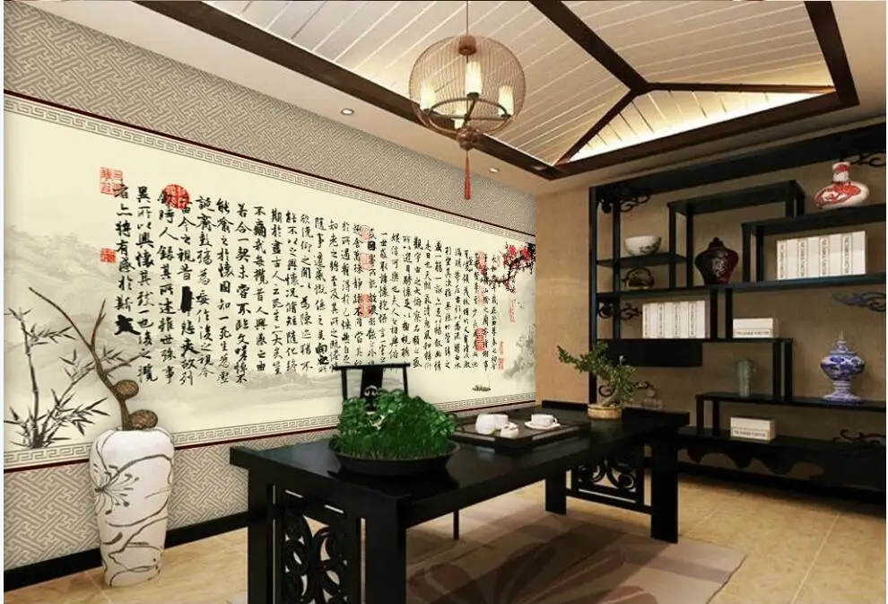 

3 d photo wallpaper Preface to Wang Xizhi's Orchid Pavilion French Painting Landscape 3d wall murals wallpaper for living room