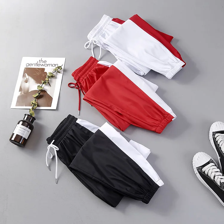 

White Red Student Hip Hop Dance Costume For Women Joggers Sports Casual Pants Trousers Female Beach Harem Pants New Top Quality