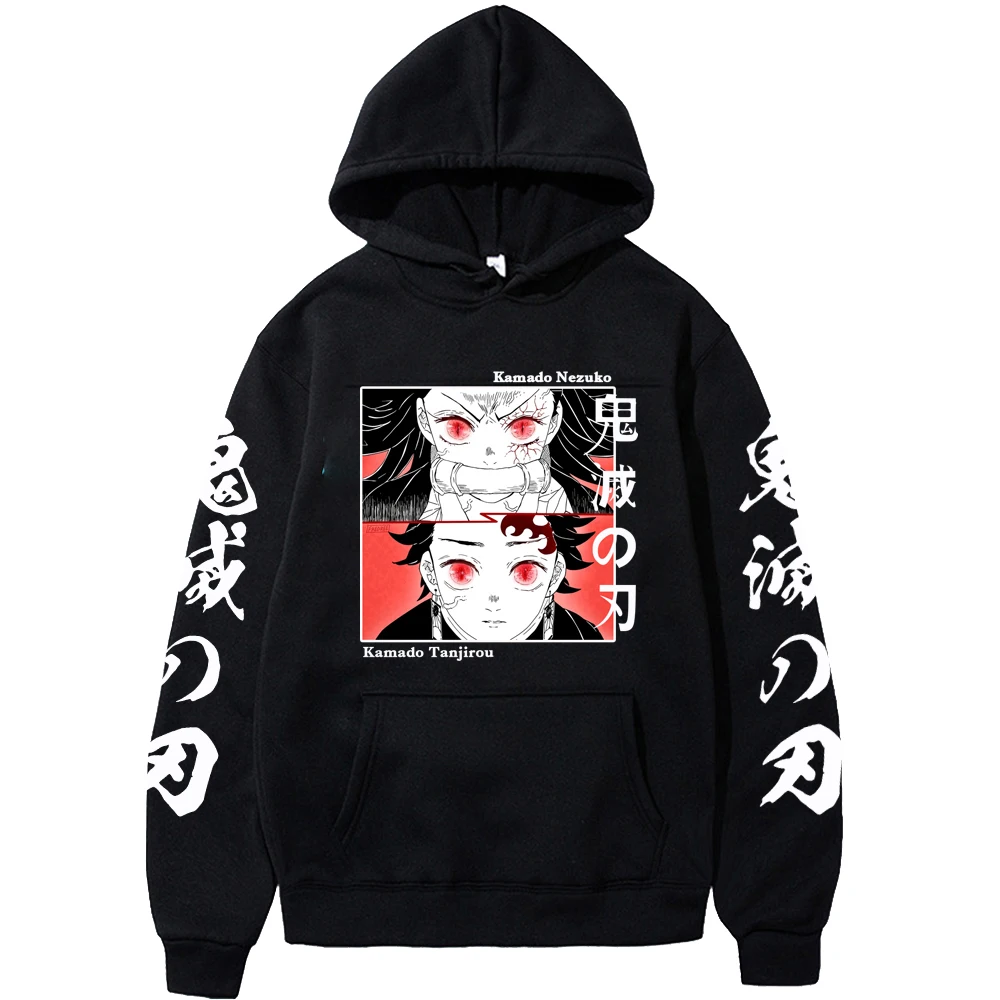 

Anime Demon Slayer Printed Hoodies Harajuku Sweatshirts Casual Long Sleeve Pullover Loose Print Streetwear for Men and Women