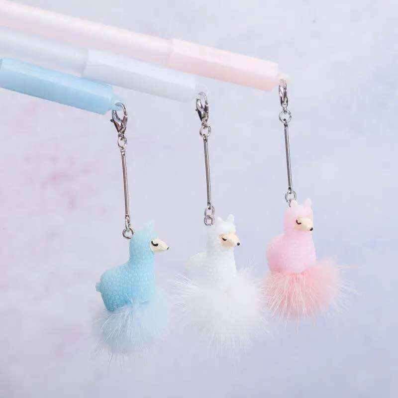 

1 pcs Gel Pens Cartoon Mink alpaca Unicorn black colored gel-inkpens for writing Cute stationery office school supplies 0.5mm