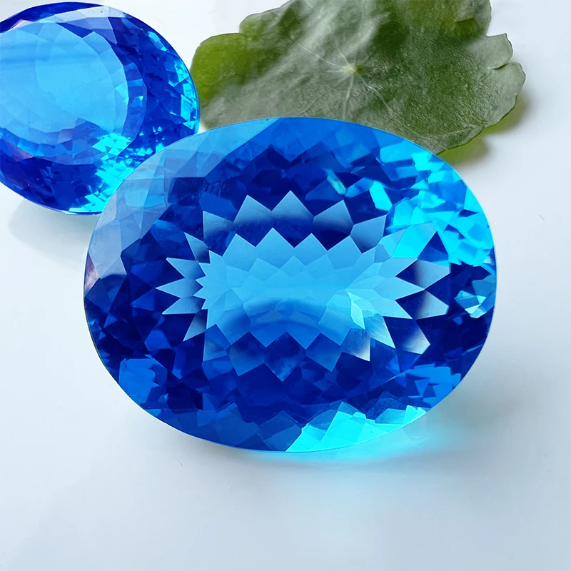 Серьги-кольца из натурального неоптимизированного непальского Королевского синего большого топаза с голыми камнями, подвеска, поддержка п...