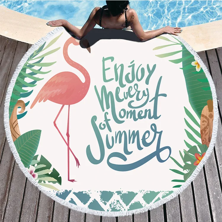 

Microfiber Quick Dry Beach Leisure Resort Swimming Towel Microfiber Bath Towels Yoga Mat Shawl Bandage Round Tassel Beach Towel