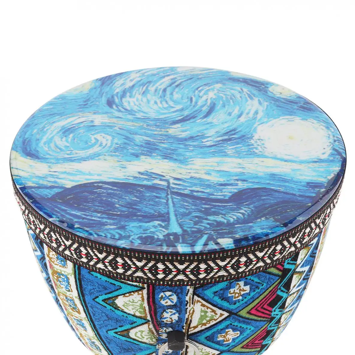 

8.5 Inch Portable African Djembe Drum Colorful Cloth Art ABS Barrel PVC Skin Children Hand Drum