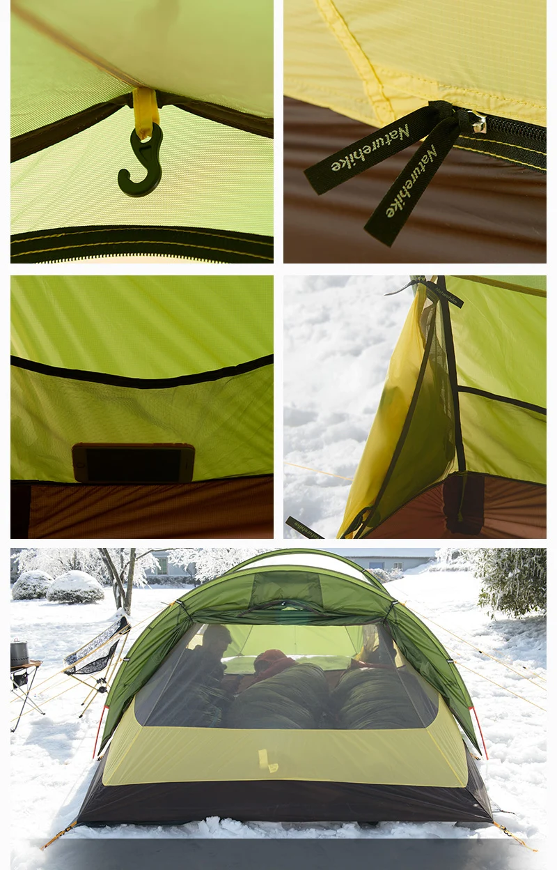 Naturehike Открытый Семейный кемпинговый тент Сверхлегкий Opalus туннель непромокаемый тент большое пространство 3 человека кемпинговая палатка NH17L001-L