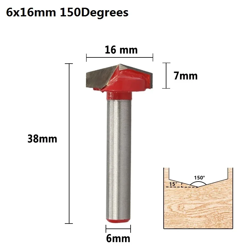 1pc 6x16x150D XCAN 1 шт. 60 градусов V Форма древесины фрезы с 10 мм диаметр 6 мм хвостовик древесины триммер 3D Фрезерный резак резьба по дереву нож - Длина режущей кромки: 1pc 6x16x150D