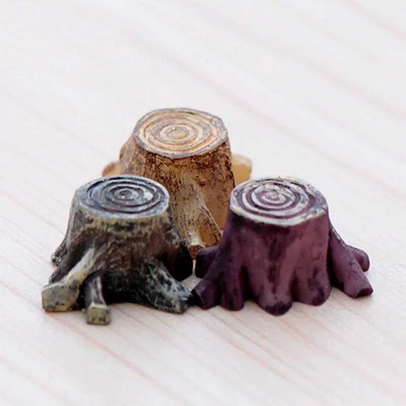 1PC Creative Miniature Landscape Ornaments Ecological Technology Bottl Tree Stump Decor Small Resin | Дом и сад