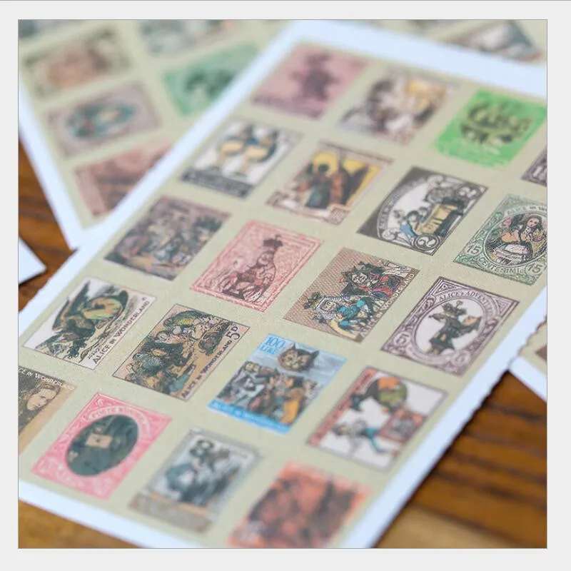 4 шт./лот новые винтажные наклейки из серии сделай сам с этикетками Alice/4 листа в