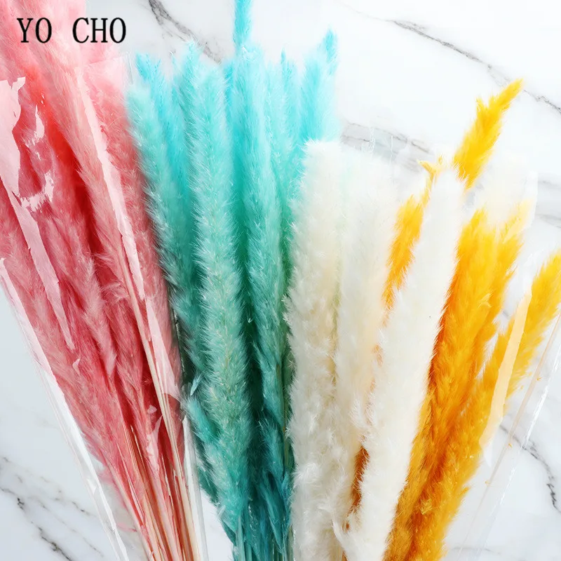 Йо Чо Натуральные сушеные цветы булраш венчик цветок букет украшения окна