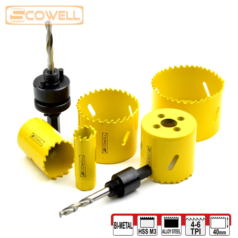 

30% Off 7PCS 19mm-73mm Hole Saw Sets HSS Holesaw Cutter Cutting Blades Circle Crown Saw Blades HSS Bi-metal Professional Arbor