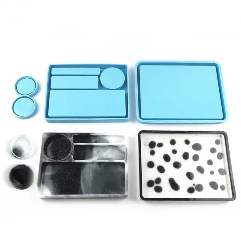 

Makeup Storage Tray Epoxy Resin Mold Serving Board Plate Coaster Silicone Mould DIY Crafts Home Decorations Casting Tools