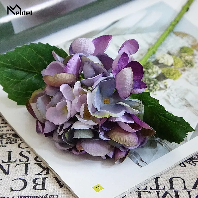 Одиночная ветка искусственные цветы искусственных гортензий для вечерние ринки