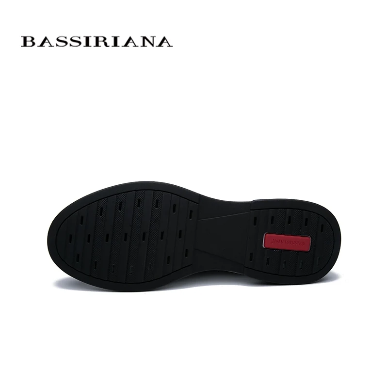 BASSIRIANA 2019 новая мужская повседневная спортивная обувь кожа весной и осенью черный