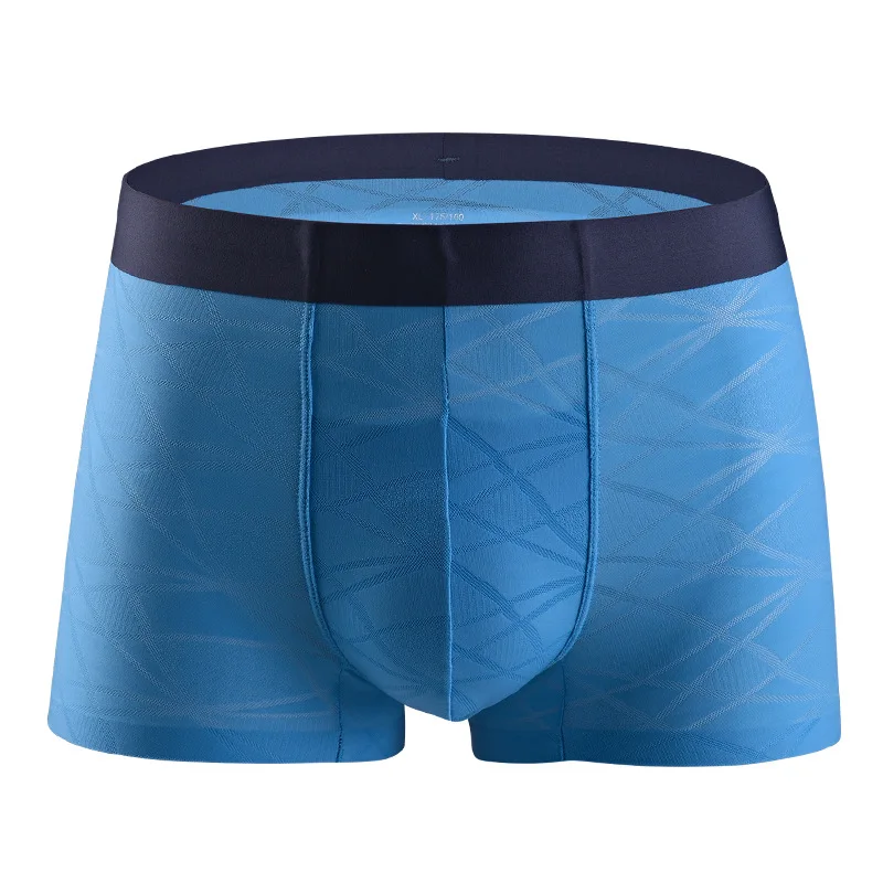Ice Silk Seamless Jacquard Man Underwear Thin Traceless Mens Boxer Shorts Transparent U Convex Cuecas Boxers Calzoncillos | Мужская