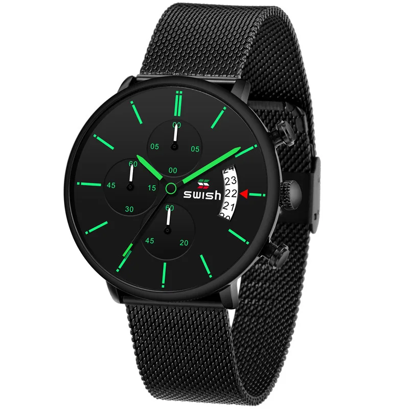 

New Multifunctional Fashion Trendy Casual Fashion Waterproof Quartz Steel Band Men's Watch