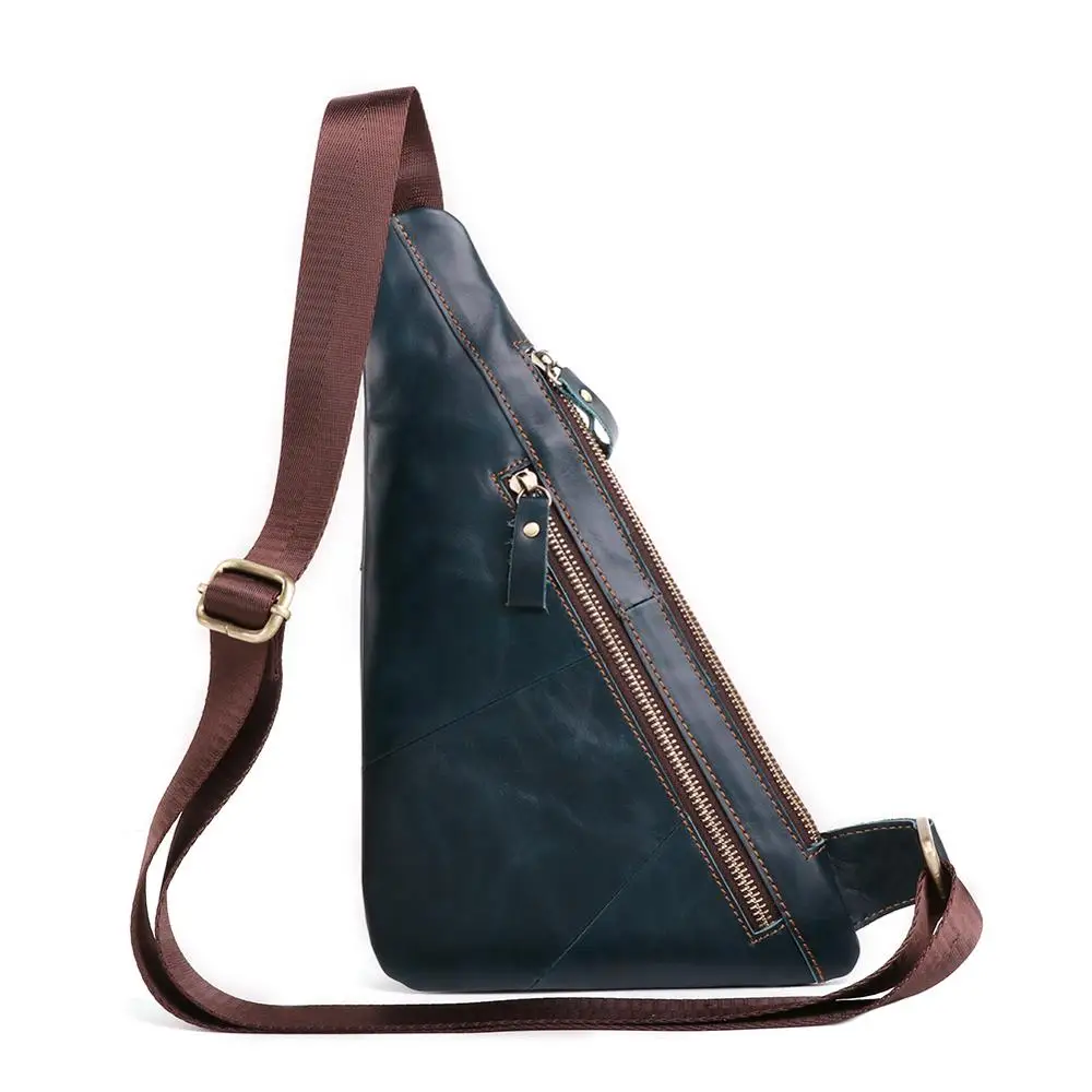 Мужская Дорожная треугольная нагрудная сумка JOGUJOS из натуральной воловьей кожи