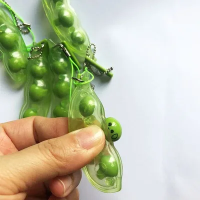 

Fidget Squishy Toys Decompression Antistress Toys Squeeze Peas Beans Keychain Relief for Adult Kids Rubber Relieve Autism Toy