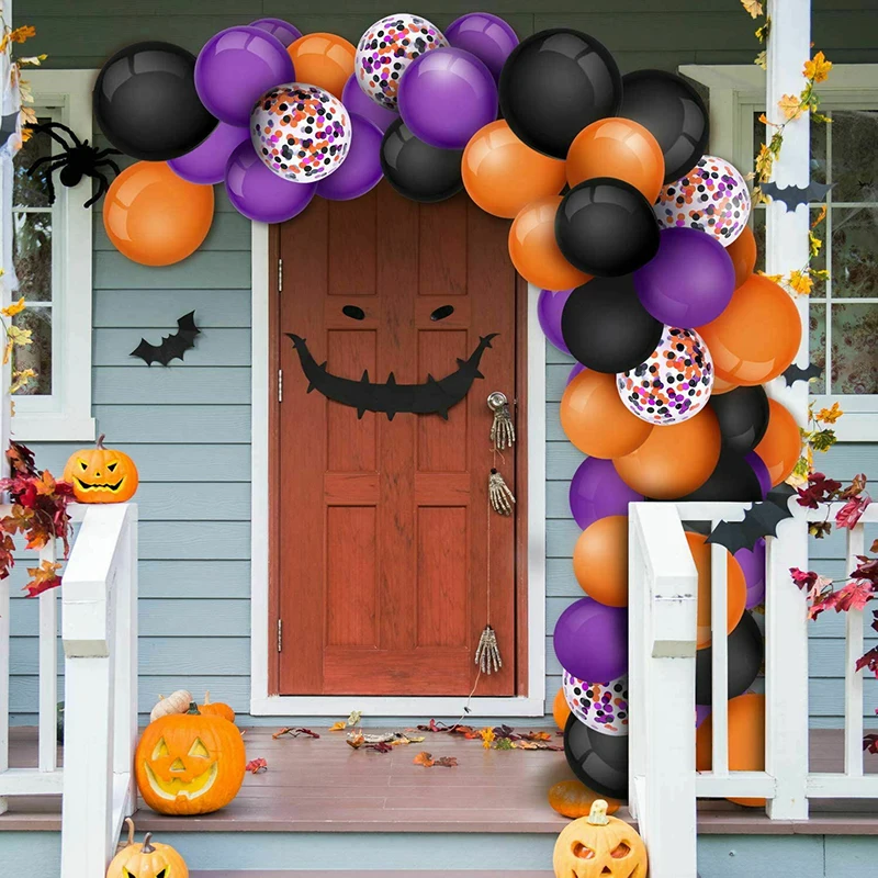 

129pcs/set Halloween Balloon Arch Kit Garland Confetti Latex Balloon for Halloween Theme Party Decor