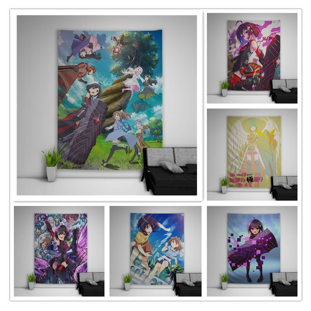 

BOFURI I Don't Want to Get Hurt, so I'll Max Out My Defense Tapestry Art Wall Hanging Sofa Table Bed Cover Home Decor Dorm Gift