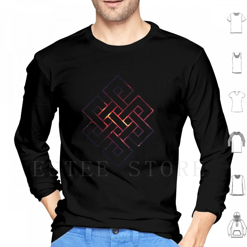 

Eternal Knot Hoodies Long Sleeve Eternal Knot Eternal Knot Endless Buddhist Buddha Endless Knot Symbol Symbol