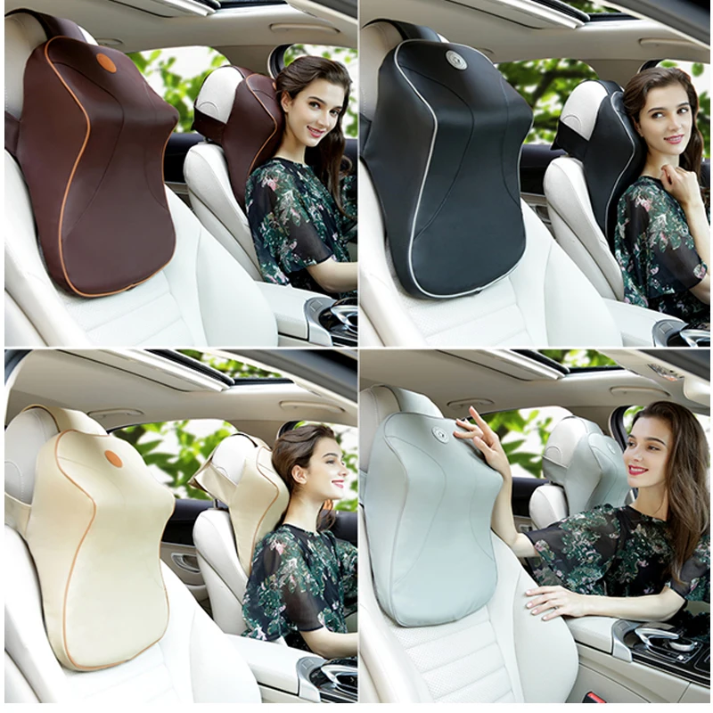 Автомобильная подушка для шеи кожаная 3D головка из вспененного материала отдыха